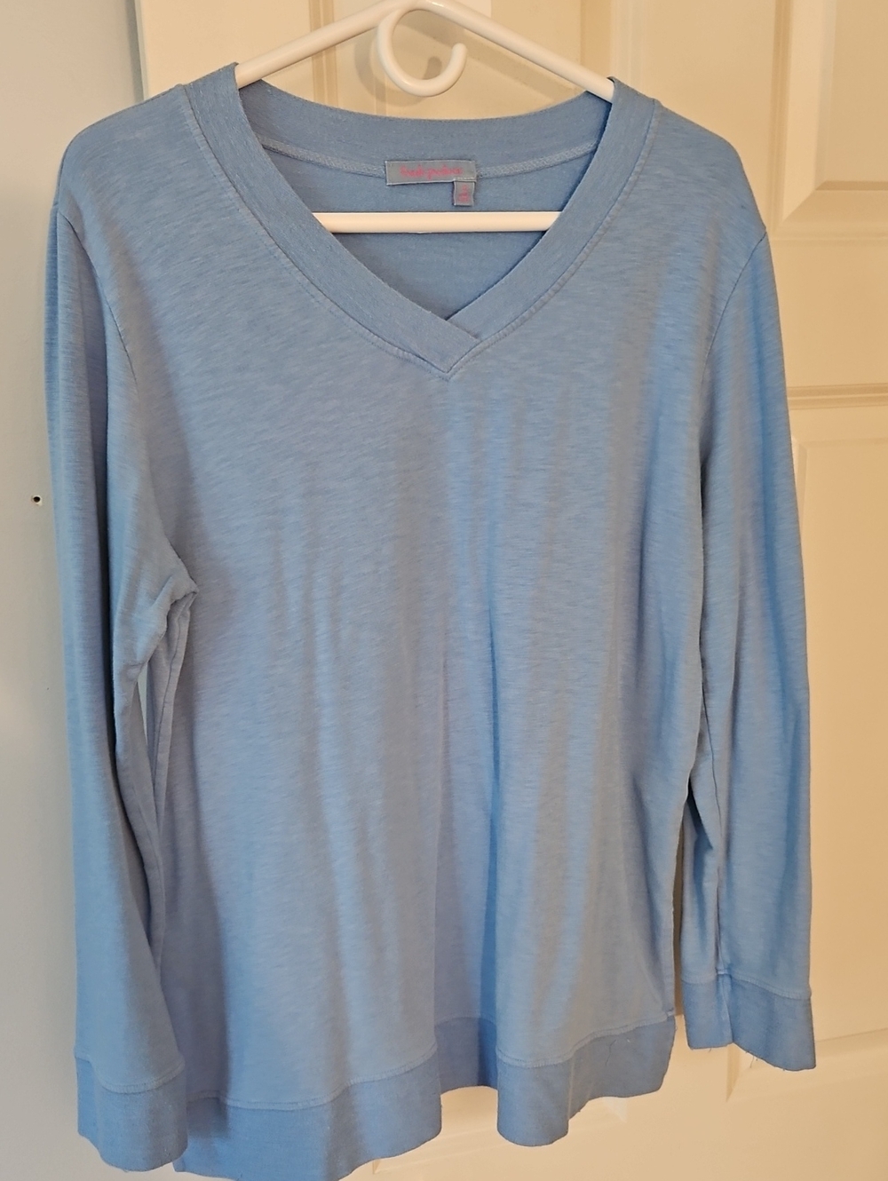 fresh produce Sky Blue V-Neck Long Sleeve Top